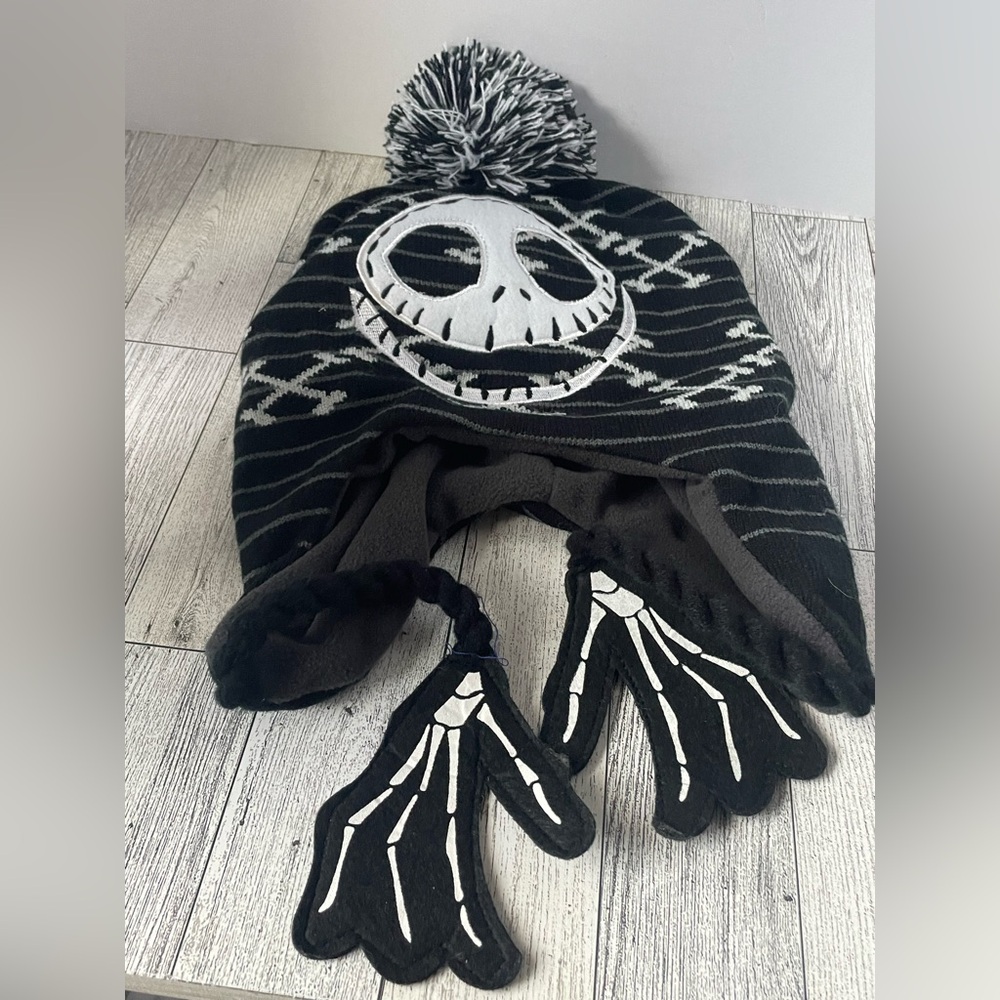 Disney Tim Burtons The Nightmare Before Christmas Beanie One Size With Arms Hat
